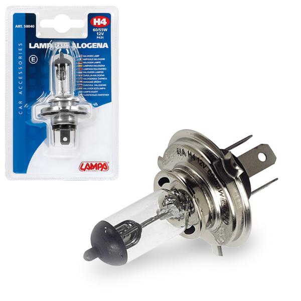 LAMPARA H4 12V 60-55W P43T HOMOLOGACION E (1 UNIDAD)