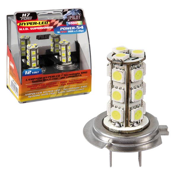 LAMPA LAM58512 - LAMPARA H7 HYPER LED 12V 18SMD X 3 CHIPS PX26D (BLISTER 2  UN