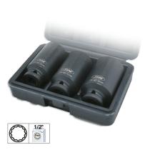 JBM 52694 - SET DE 3 VASOS XZN DE 1/2" DE IMPACTO