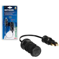 LAMPA LAM39028 - ADAPTADOR ENCHUFE MECHERO STANDARD+DIN CON ALARGADOR 12/24V