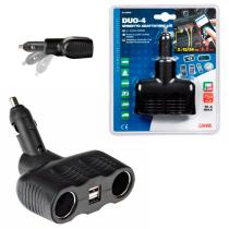 LAMPA LAM39069 - TOMA MECHERO DUO-4 2 TOMAS STANDARD 2 USB 12/24V