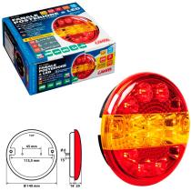 LAMPA LAM41529 - FARO TRASERO REDONDO 3 FUNCIONES 14 LED 12/24V HOMOLOGACION