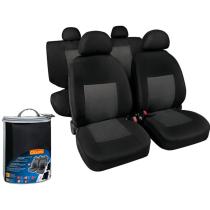 LAMPA LAM54995 - FUNDA ASIENTO CLASICO EN POLIESTER 8 PIEZAS GRIS/NEGRO