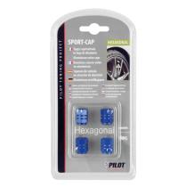 LAMPA LAM02504 - "EXAGONAL" TIRE VALVE CAPS, BLUE