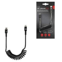 LAMPA LAM38706 - CABLE EN ESPIAL USB TIPO C> APPLE 8 PIN 100 CM NEGRO