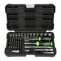 JBM 54140 - ESTUCHE DE HERRAMIENTAS CON 56 PIEZAS CON VASOS DE 12 CANTOS