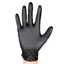 JBM 54178 - GUANTES NEGROS NITRILO TALLA L 7.0MIL TEXTURA DIAMANTE