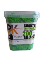 PRIMEKAR - ACEITES, QUIMICOS Y GUANTES GU004 - CUBO GUANTES VERDES TEXTURA DIAMANTE TALLA  M (200UDS)