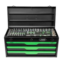 JBM 54261 - CAJA METALICA CON HERRAMIENTAS 143 PIEZAS CINCADO