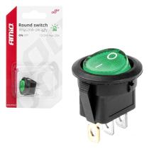 AMIO ACCESORIOS 03084 - INTERRUPTOR REDONDO VERDE 12/24V 20A ON/OFF