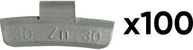 JBM 54671 - CAJA 100 CONTRAPESAS ZINC GRAPA 30GR.ESPECIAL LLANTA ALEACIO