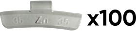 JBM 54673 - CAJA 100 CONTRAPESAS ZINC GRAPA 35GR.ESPECIAL LLANTA ALEACIO