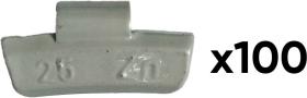 JBM 54670 - CAJA 100 CONTRAPESAS ZINC GRAPA 25GR.ESPECIAL LLANTA ALEACIO