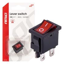 AMIO ACCESORIOS 04440 - INTERRUPTOR DE PALANCA CON LUZ ROJA 20A 12/24 V