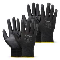 AMIO ACCESORIOS 04633 - GUANTES DE SEGURIDAD DE PU, TALLA 10 (2 PARES)