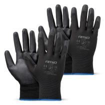 AMIO ACCESORIOS 04632 - GUANTES DE SEGURIDAD DE PU, TALLA 9 (2 PARES)