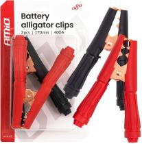 AMIO ACCESORIOS 04435 - PINZAS DE BATERÍA 170 MM 400 A, 2 UNIDADES