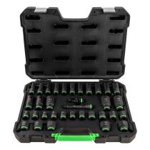 JBM 55016 - SET 34 PIEZAS IMPACTO CON 16 VASOS LARGOS 1/2"HEXAGONALES+A